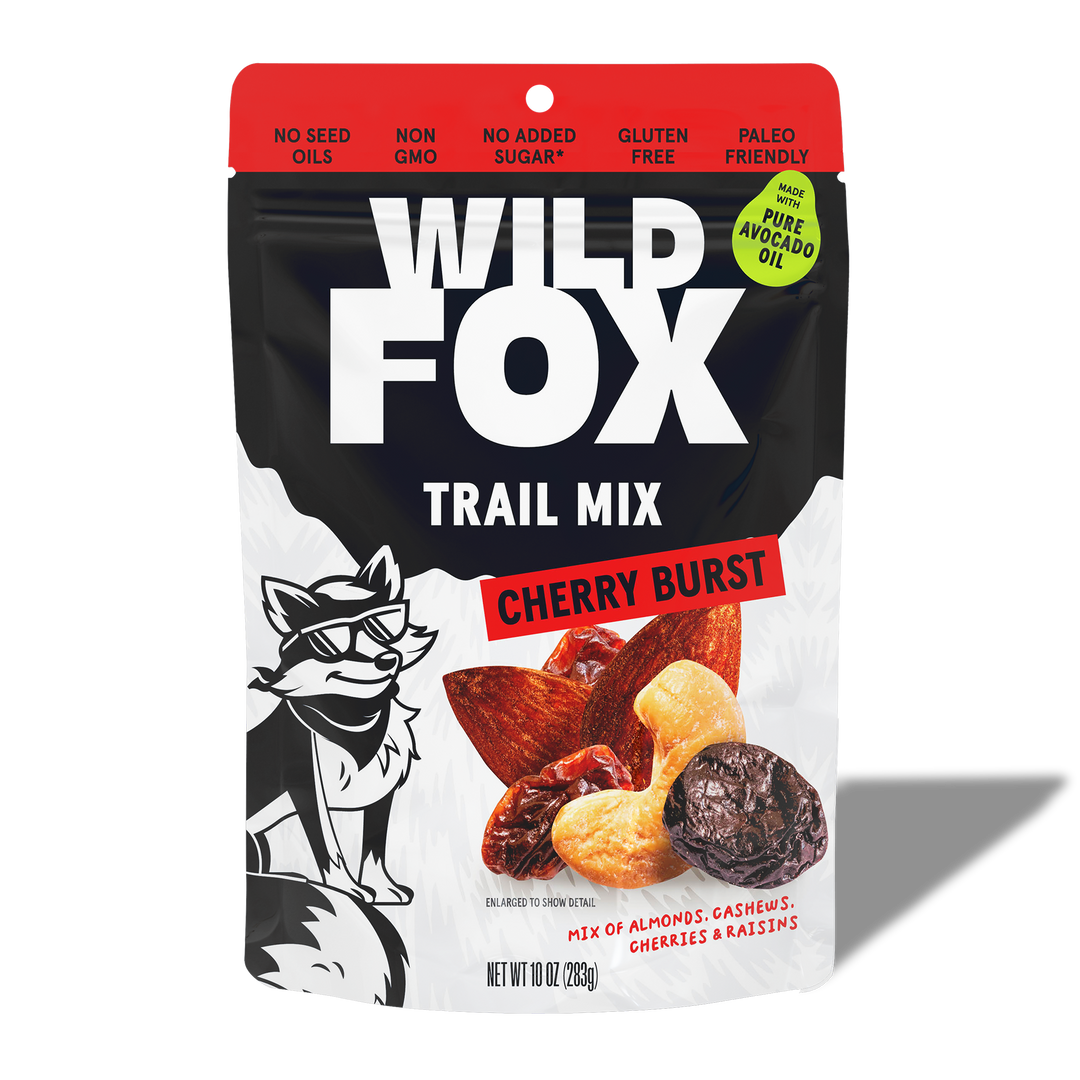 Wild Fox Cherry Burst Trail Mix package on a white background