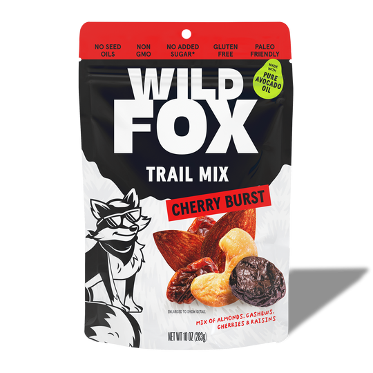 Wild Fox Cherry Burst Trail Mix package on a white background