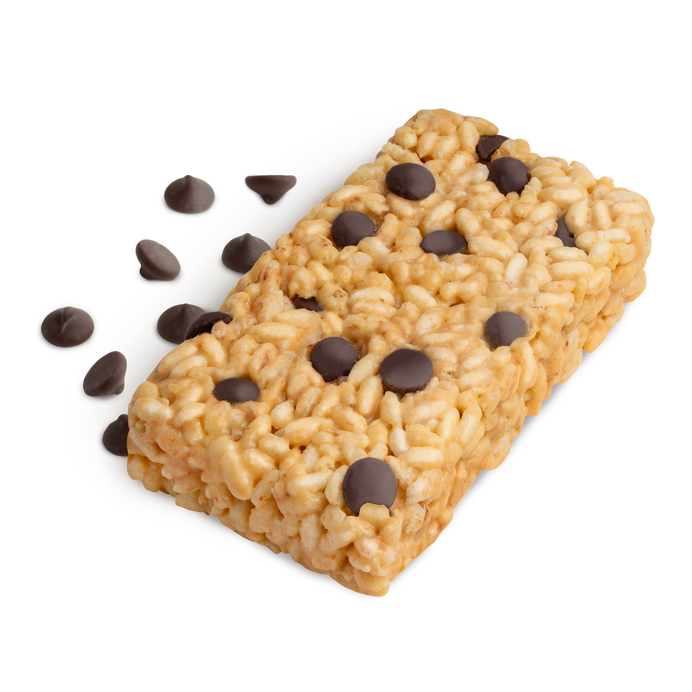 Wild Fox Foods Chocolate Chip Protein Bar with chocolate chips on a white background